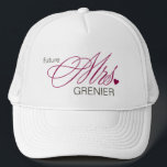 Boné Sra. Hat Personalizável do Futuro<br><div class="desc">Atenção futuras noivas ou noiva Wanna-Bes! Personalize este chapéu divertido com o nome do seu futuro marido, seja real ou imaginado. Perfeito para as noivas vestirem a festas de solteira, ensaios de casamento, jantas de ensaio, chás de panela e todos os seus eventos pré-casamento! E para aqueles de vocês que...</div>