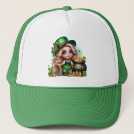 Boné Sra. Lucky Dia de São Patrício Leprechaun
