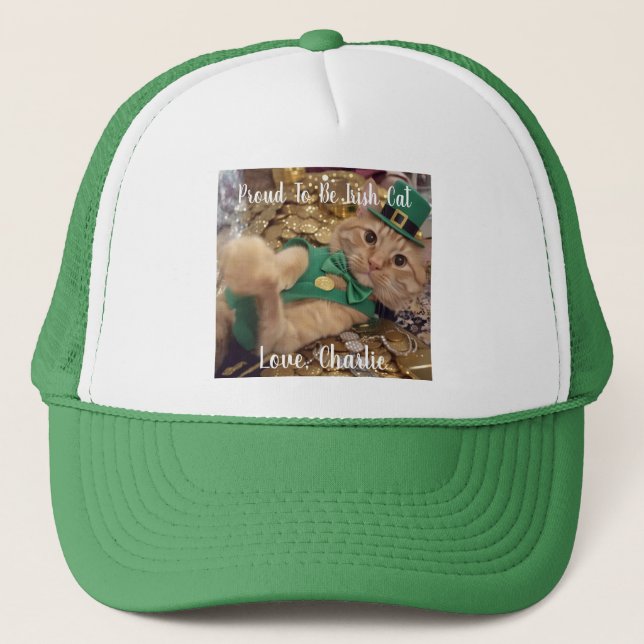 Boné St Patrick's Day Leprechaun Cat  (Frente)