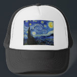 Boné Starry Night por Vincent Van Gogh<br><div class="desc">Starry Night por Vincent Van Gogh pintando mestre de arte da obra-prima belo impressionismo pintando cor vibrante belíssima paisagem paisagem paisagem arte postada decoração</div>