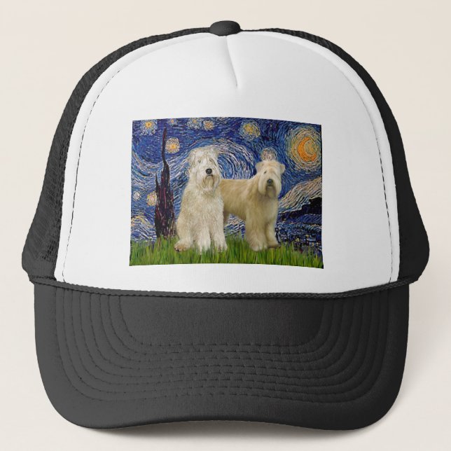 Boné Starry Night - Wheaten Terriers (dois) (Frente)