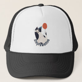 Boné Stay Pawsitive Tuxedo Cat Birthday Party Trucker 