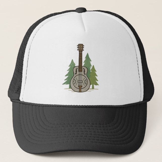 Boné Steel Dobro Forest-Rustic Music Lover trucker hat (Frente)
