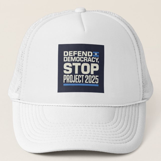 Boné Stop Project 2025 - Defend Democracy - Vote Blue (Frente)