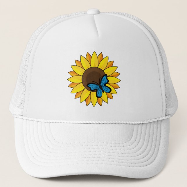 Boné Sunflower and Blue Butterfly (Frente)