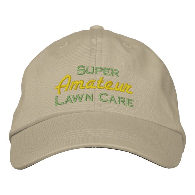 Boné Super Amateur Lawn Care bordou o chapéu de beisebo (Frente)