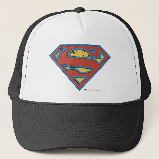Boné Superman S-Shield | Logotipo Azul de Grunge (Frente)