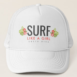Boné Surf da Costa Rica como uma garota de hibiscus