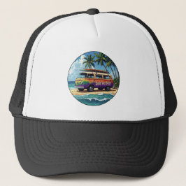 Boné Surf ou Fracasso Ônibus de Praia Groovy Retro Hipp