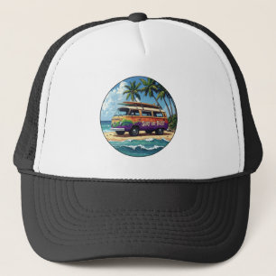 Boné Surf ou Fracasso Ônibus de Praia Groovy Retro Hipp