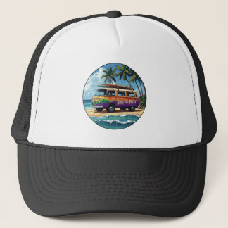 Boné Surf ou Fracasso Ônibus de Praia Groovy Retro Hipp