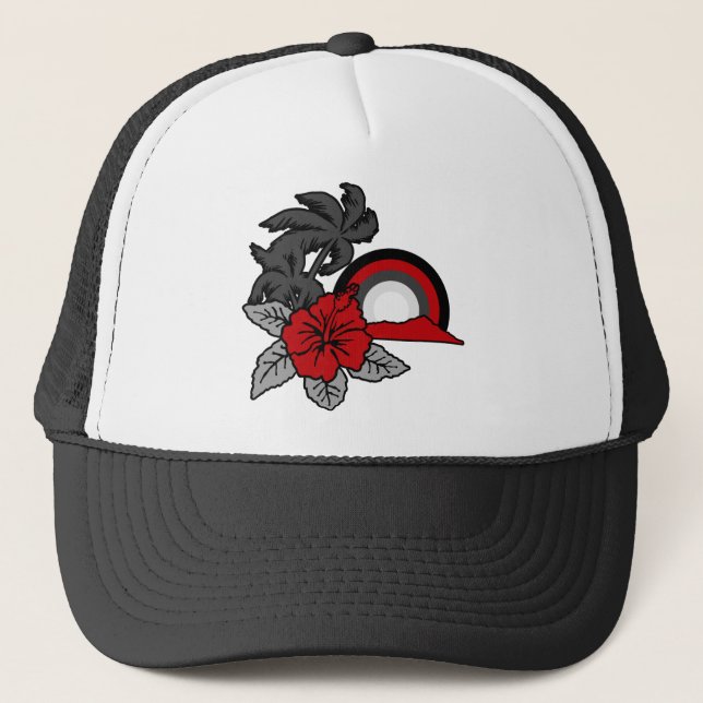 Boné Surfing Safari Hawaiian Retro Trucker Hat (Frente)