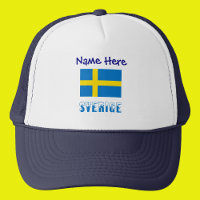 Sverige Bandeira Sueca Azul Personalizada 