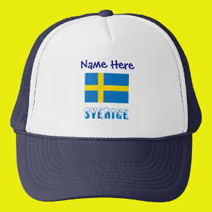 Boné Sverige Bandeira Sueca Azul Personalizada