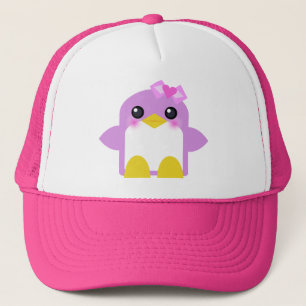 Boné sweety do rosa da menina do pinguim do kawaii