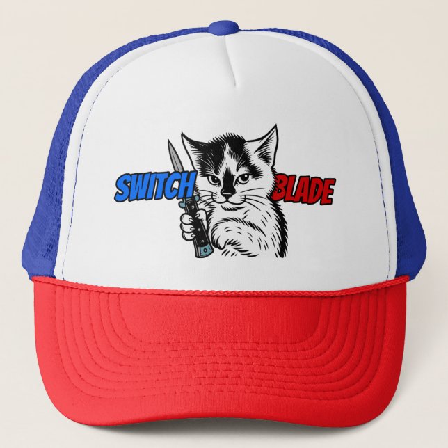 Boné Switchblade Cat Trucker Hat by Phil Elmore (Frente)