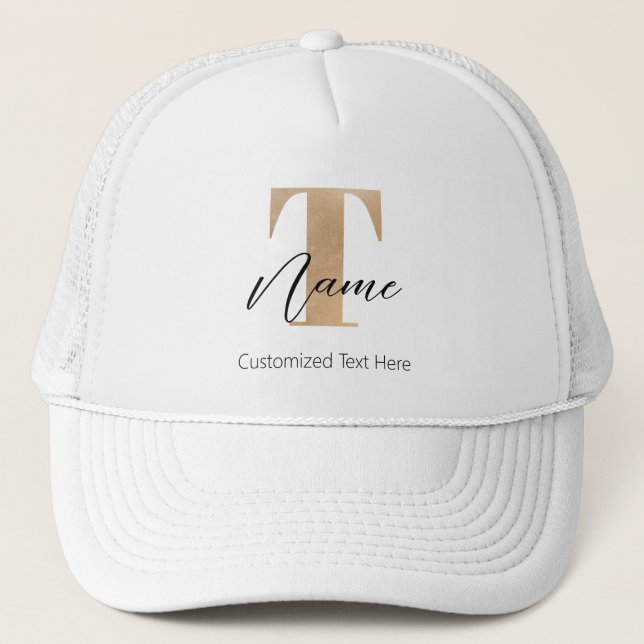 Boné T & Name Iniciais Monogramados Modernos Personaliz (Frente)