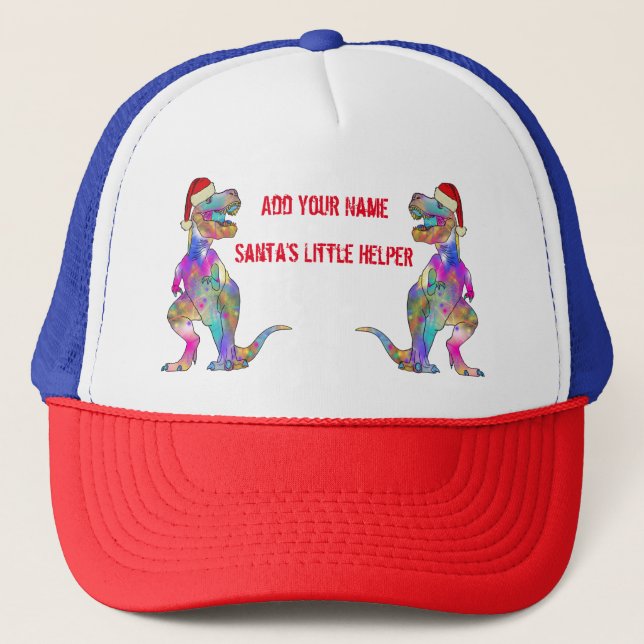 Boné T Rex Divertido Natal Divertido Dinossauro Slogan  (Frente)
