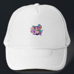 Boné T-Shirt<br><div class="desc">Bright white girl hat with sticker for girls in bright summer colors</div>