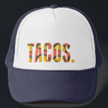 Boné Tacos Engraçados do Taco Lover. Chapéu<br><div class="desc">Tacos de amor? Nós também! Comemore a comida favorita de todos com este chapéu de camionista de tacos design.</div>