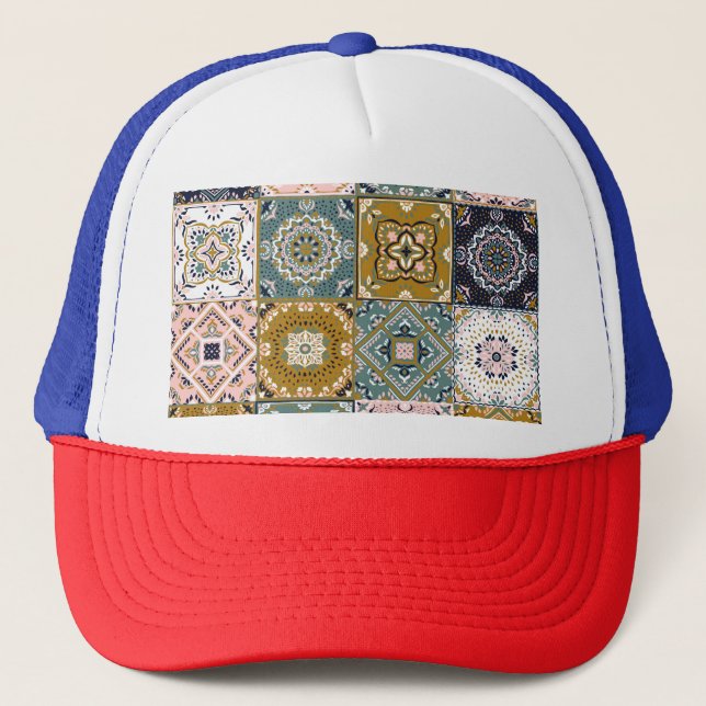 Boné Talavera Indian: Patchwork, Ethnic Mosaic. (Frente)