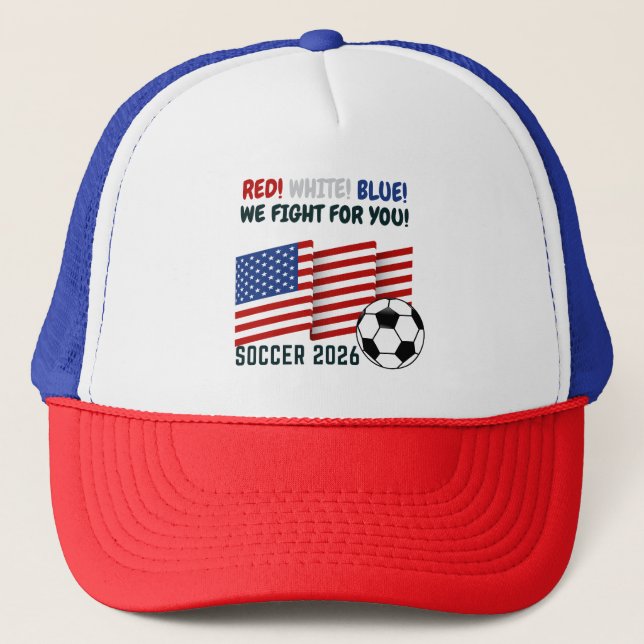 Boné Tampa Vermelha Azul – Adepto de Futebol EUA 2026 (Frente)