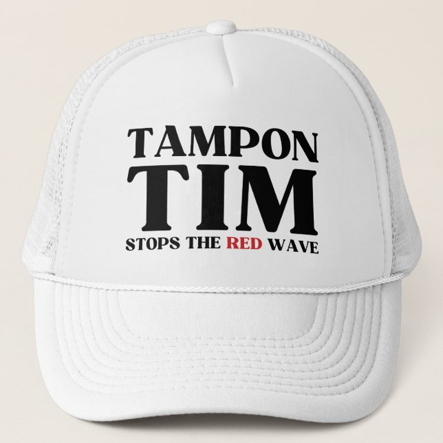Boné Tampon Tim Will Pára A Onda Vermelha-Tim Walz 2024 (Frente)