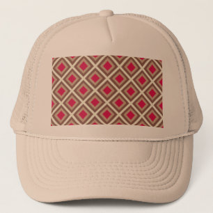 Boné Taupe, Leve Taupe, Diamantes de Ikat Rosa Quente S