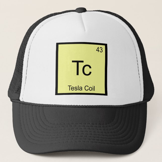 Boné Tc - Camisa Bobina de Tesla Elemento Químico Símbo (Frente)