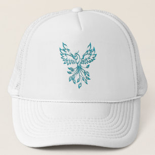 Boné Teal Blue Phoenix nasce em branco