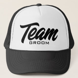 Boné Team Groom script typography wedding party