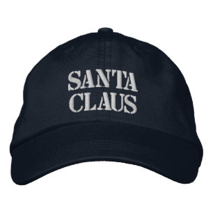 Boné Tecido de Santa Claus Impresso Azul Marinho de Qua