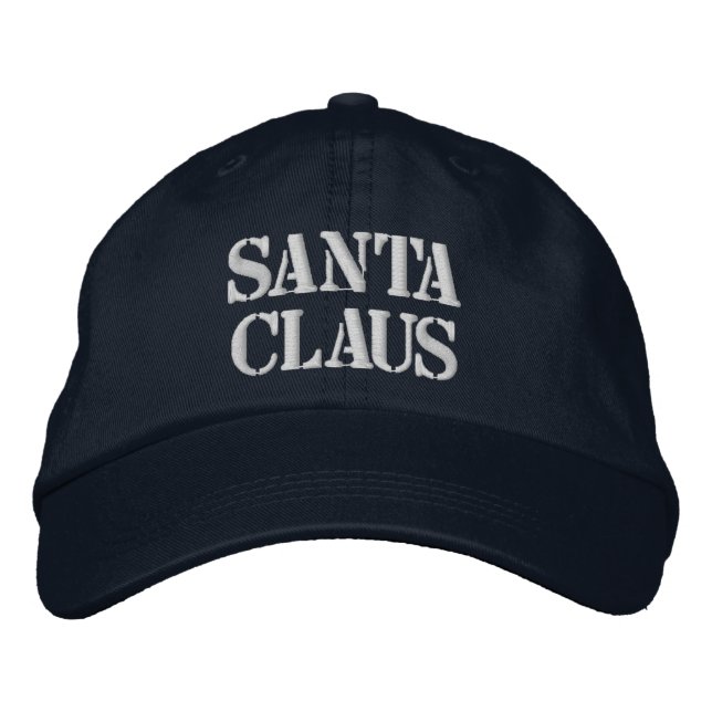 Boné Tecido de Santa Claus Impresso Azul Marinho de Qua (Frente)