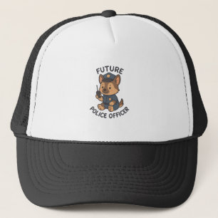 Boné Tema de Futuro Oficial de Polícia Cachorro Fofo