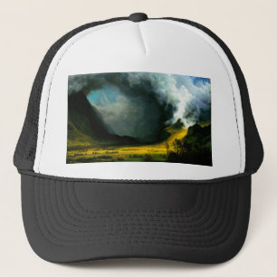 Boné Tempestade de Albert Bierstadt no chapéu das
