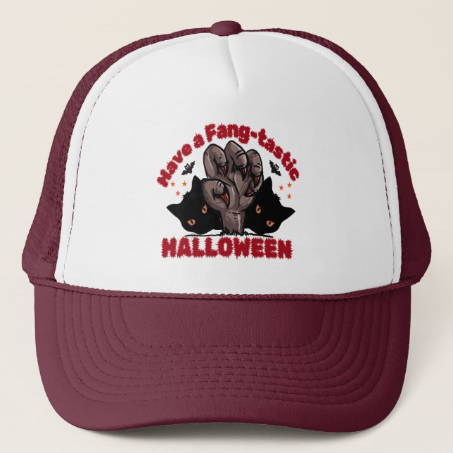 Boné Tenham Um Design De Mão De Monstro De Halloween Fa (Frente)
