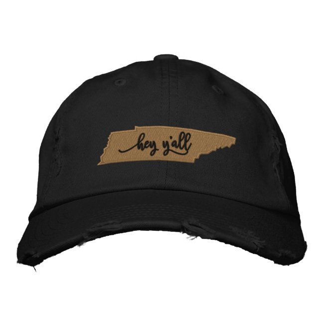 Boné Tennessee Hey Y all Hat - Preto (Frente)