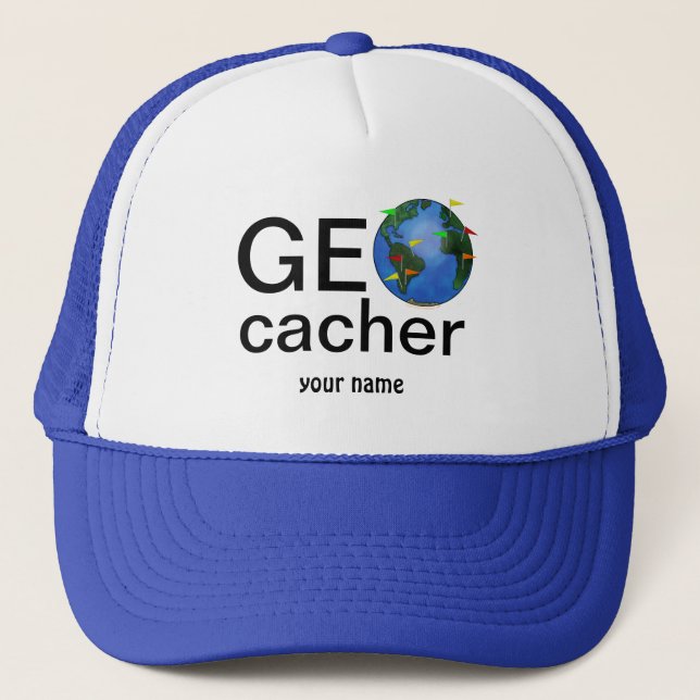 Boné Terra de Geocacher com costume de Geocaching das (Frente)