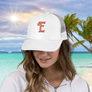 Boné Terracotta 3D Letra Inicial Moderna   Ivory Cream