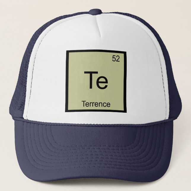 Boné Terrence Nome Elemento Químico Tabela Periódica (Frente)