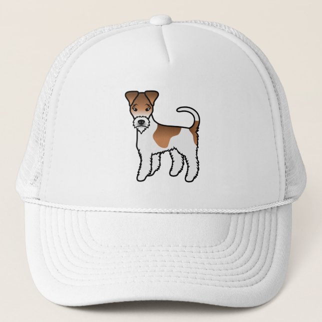 Boné Terrier de raposa de arame branco e bege cachorro  (Frente)