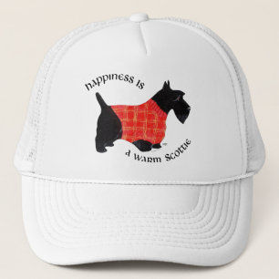 Boné Terrier Escocês com Suéter Xadrez Vermelho