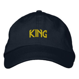 Boné Têxtil Real KING Texto Azul Ajustável-Chapéu Elega