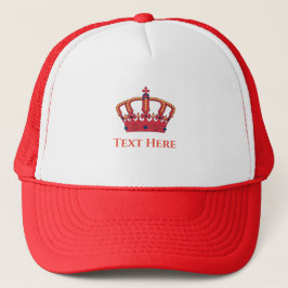 Boné Texto Aqui Impresso Coroa Personalizada Branco e V