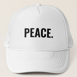 Boné Texto branco e preto da paz minimalista contra a g