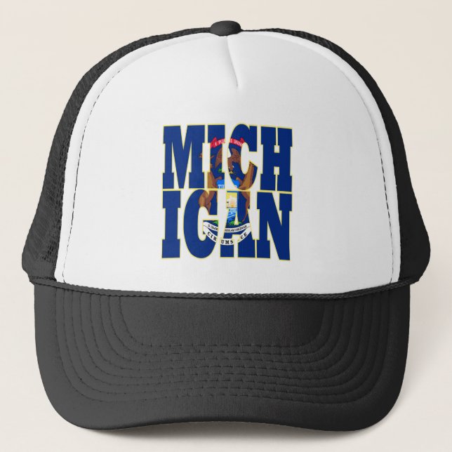 Boné Texto de bandeira do Estado de Michigan (Frente)