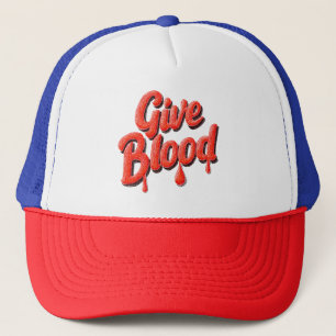 Boné Texto de Dador de Sangue do Mundo - Dar Sangue par