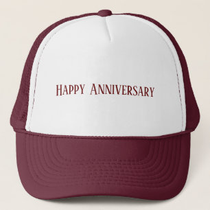 Boné Texto de Feliz Aniversário de Casamento Cor Marrom