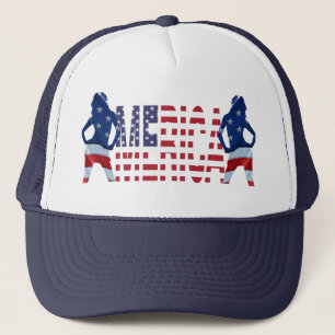 Boné Texto de Merica com bandeira & meninas