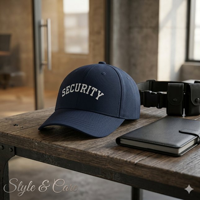 Boné Texto de SEGURANÇA personalizado moderno (Modern Custom SECURITY Text Embroidered Baseball Cap)